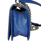 Chanel Blue Chevron Caviar Medium Boy Bag 2019