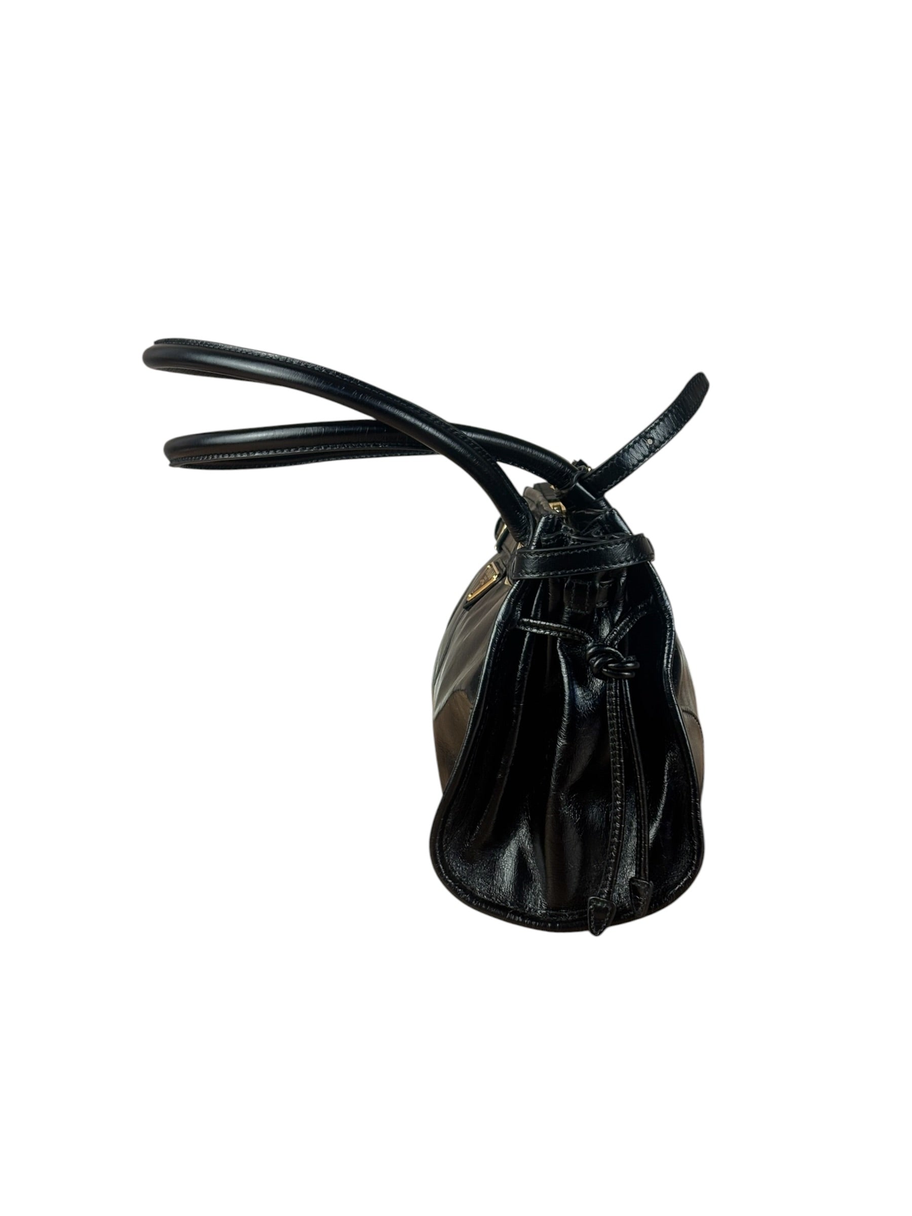Prada Calfskin Bonnie Shoulder Bag Black