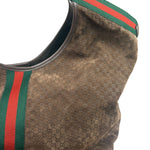 Gucci Brown Suede GG Supreme Giglio Large Tote