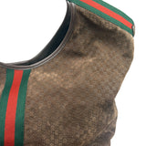 Gucci Brown Suede GG Supreme Giglio Large Tote