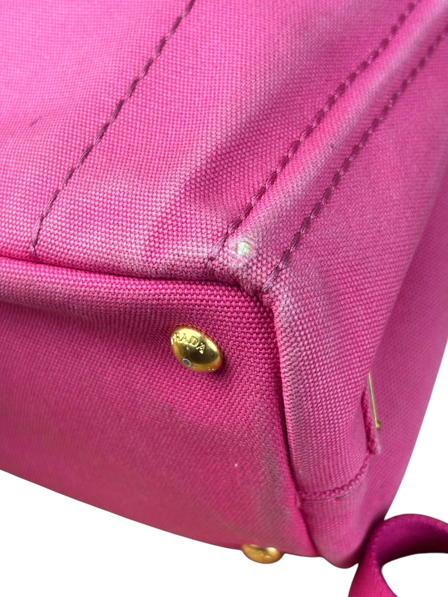 Prada Pink Canapa Canvas Handbag
