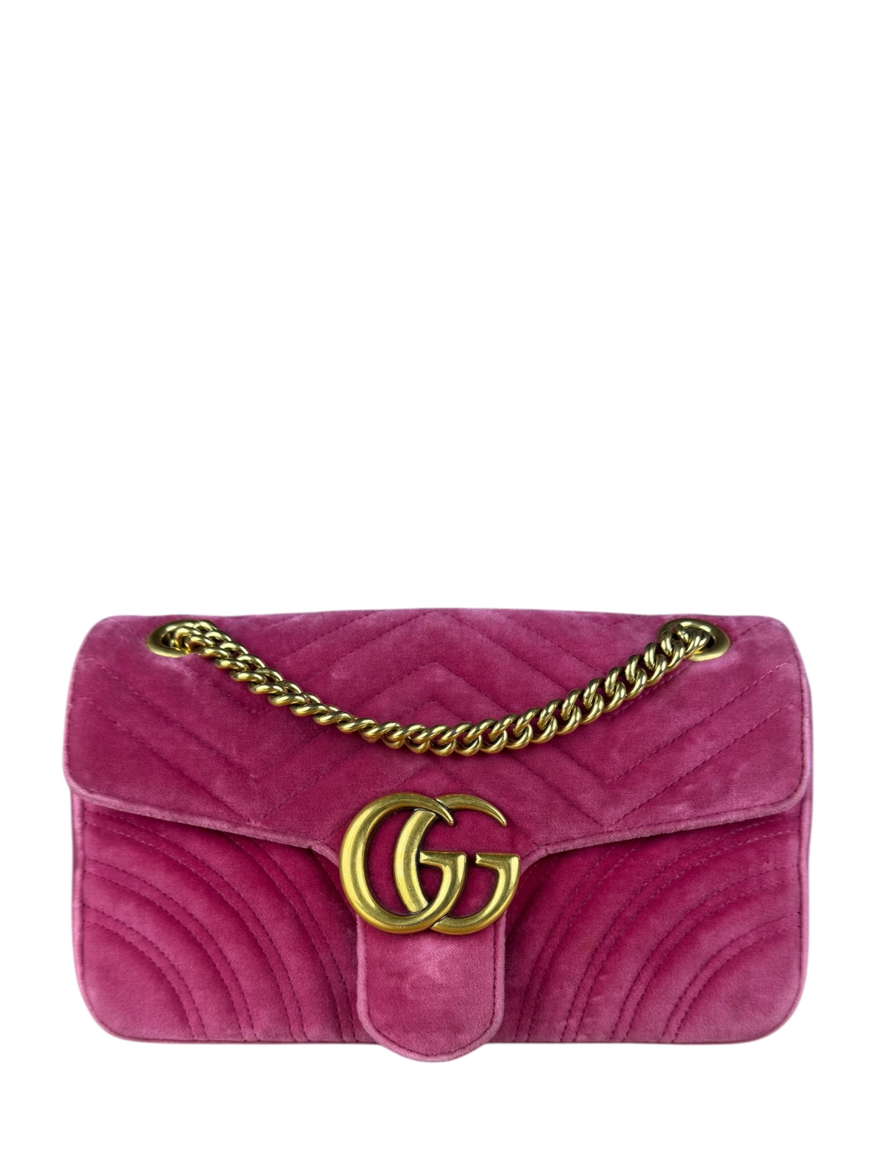 Gucci GG Marmont Pink Velour Chain Bag