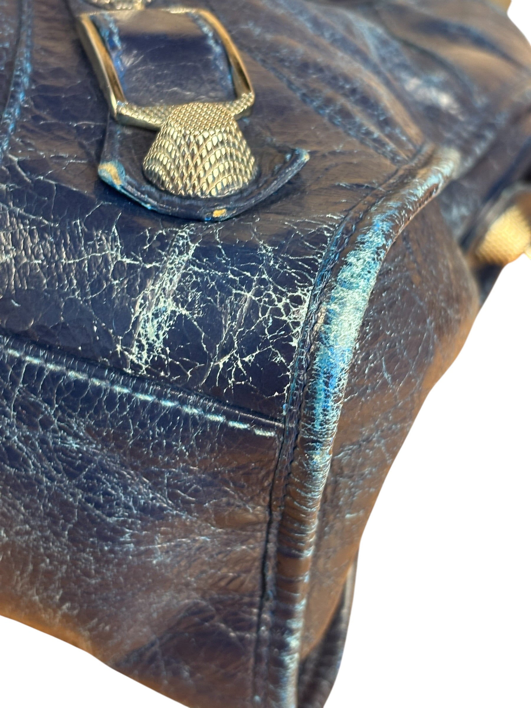 Balenciaga Navy Blue Giant Hardware City Bag
