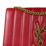 Saint Laurent Red Quilted Leather Vicky Flap Shoulder Bag