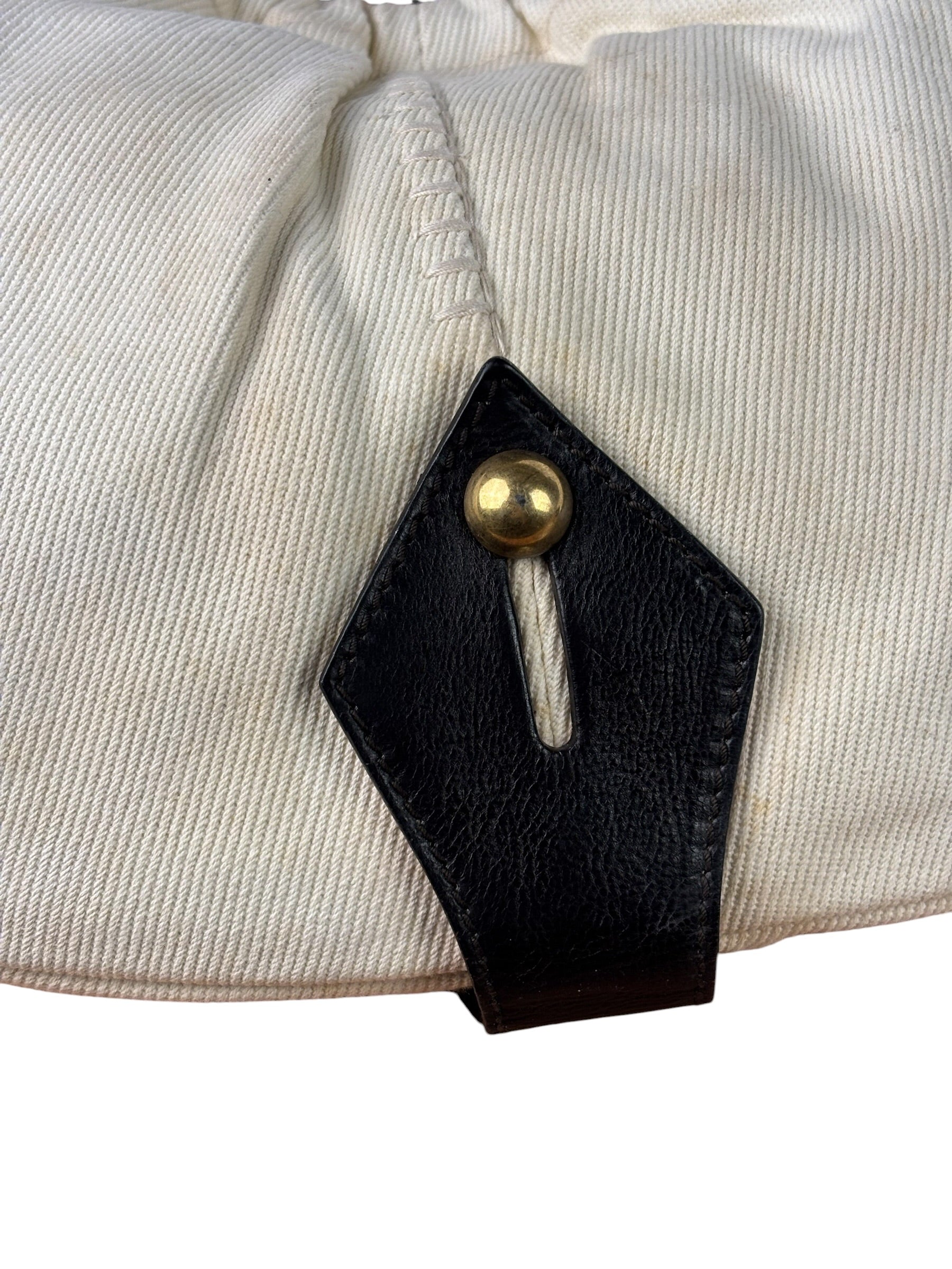 Saint Laurent White Canvas Mombasa Hobo Bag