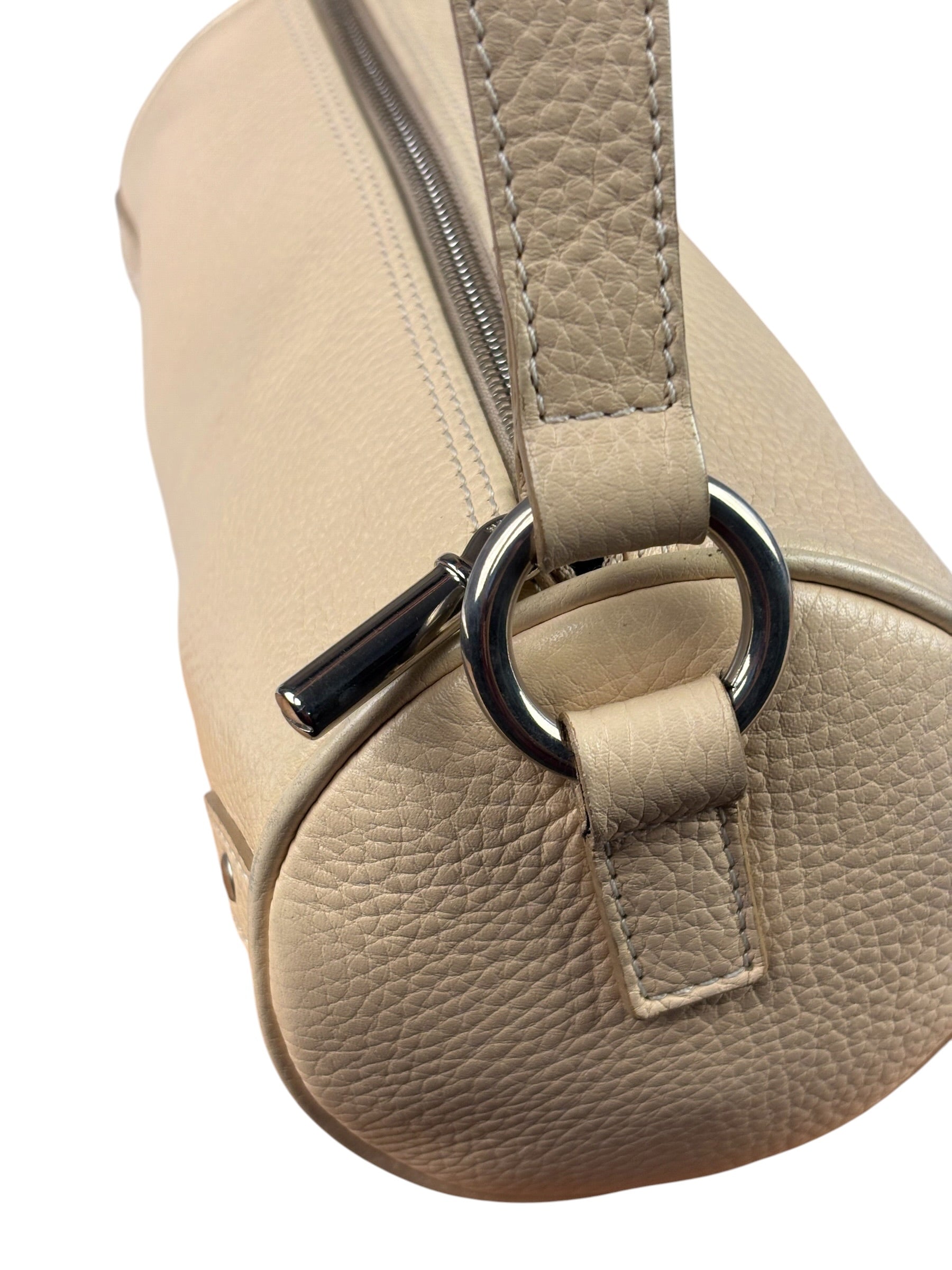 Burberry Cream Calfskin Barrel Shoulder Bag
