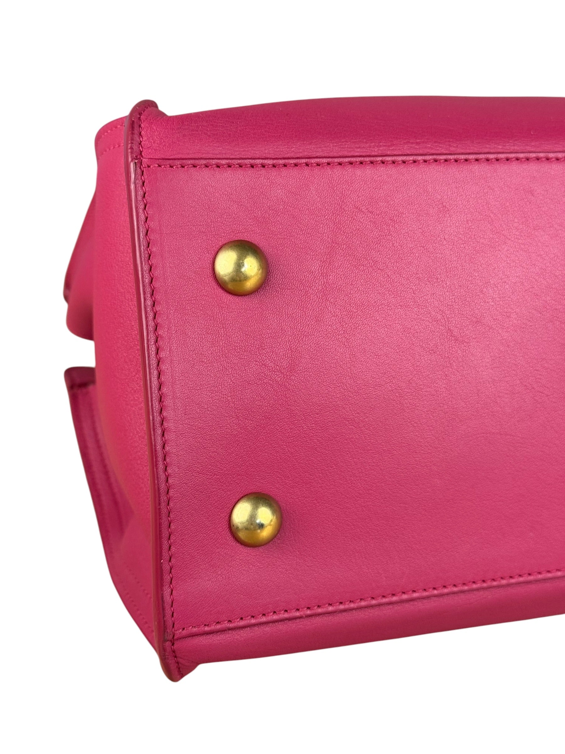Saint Laurent Classic Y Cabas Fuchsia 2Way Handbag