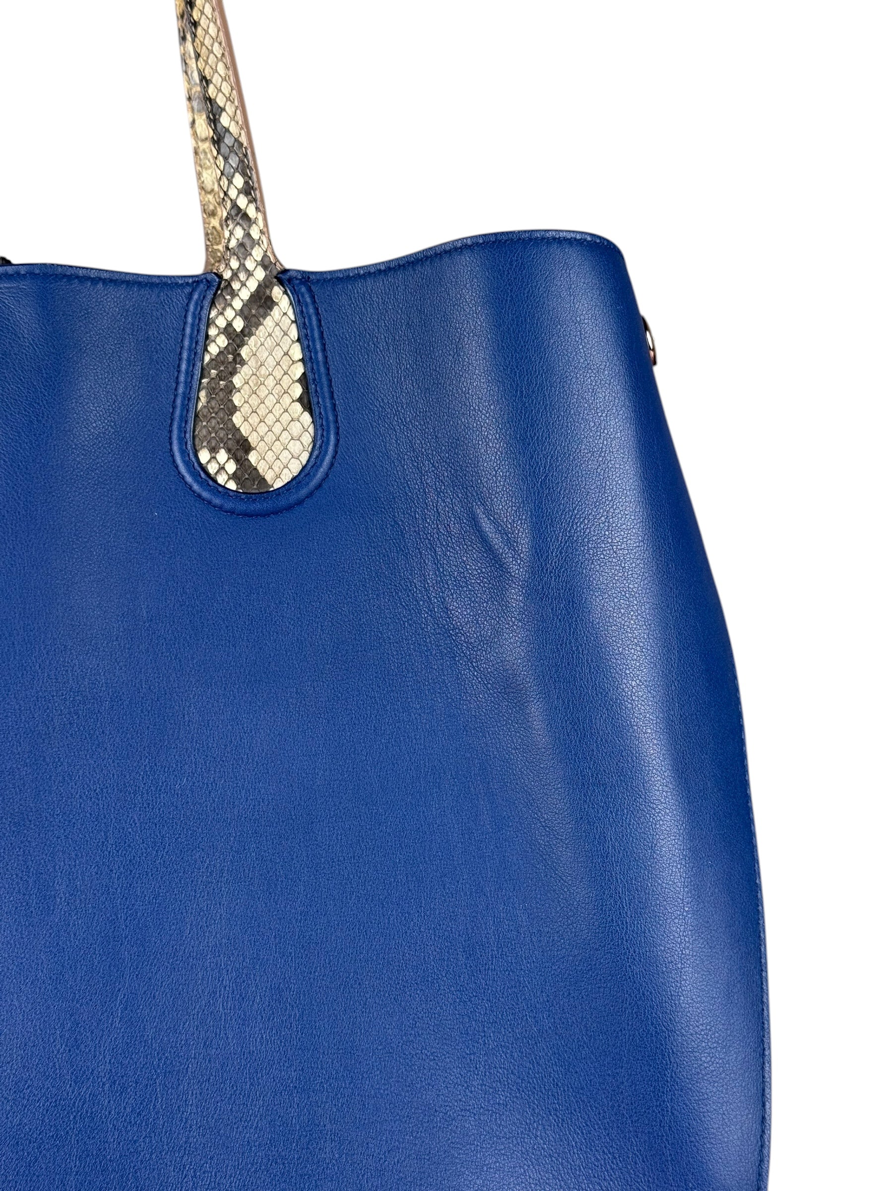 Christian Dior Python Trimmed Blue Addict Tote