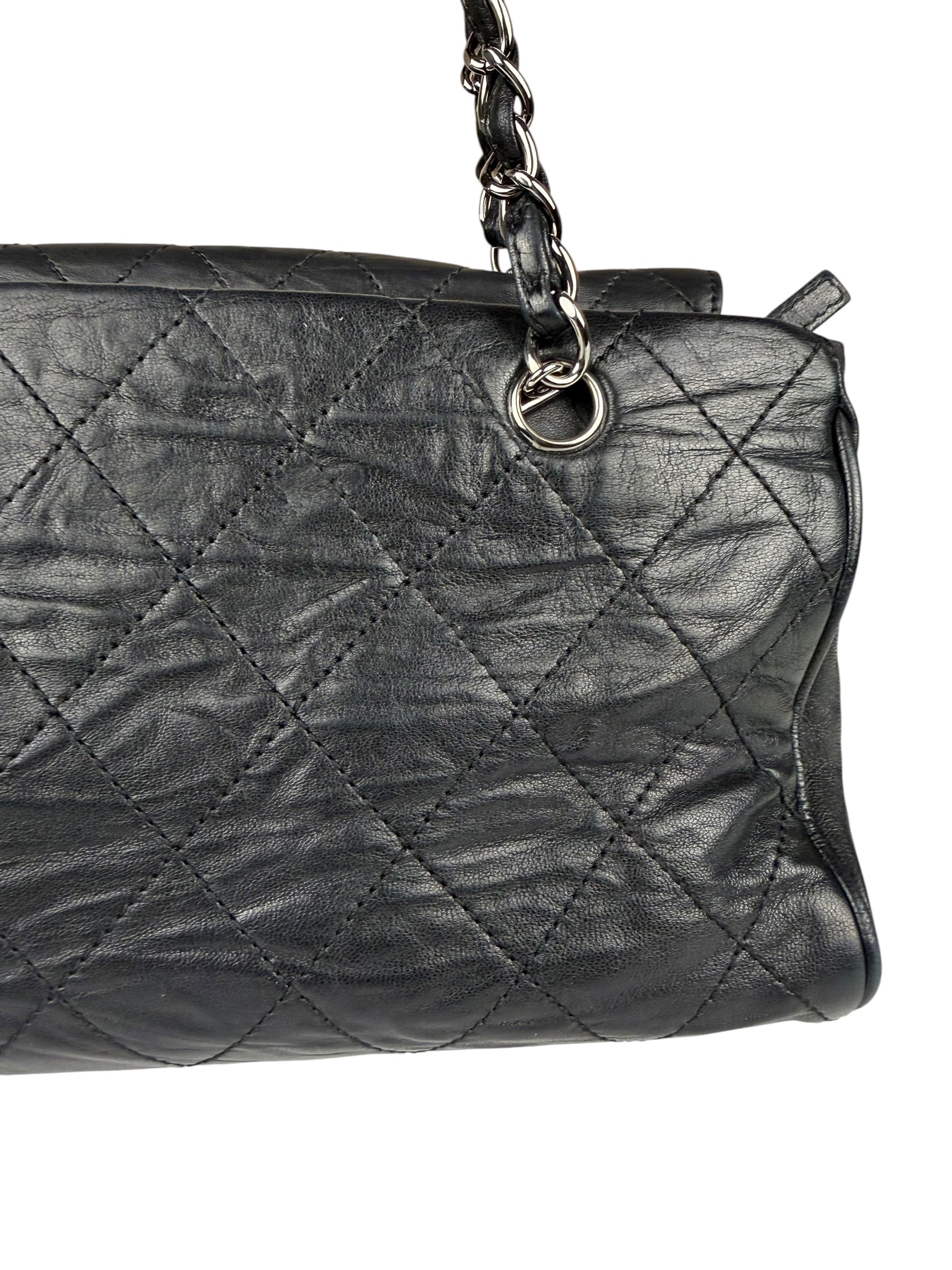 Chanel Black Calfskin Ritz Flap Bag 2007
