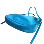Balenciaga Blue Satin/Leather Trim Leopolda Small Hobo Bag