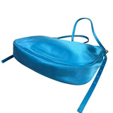 Balenciaga Blue Satin/Leather Trim Leopolda Small Hobo Bag
