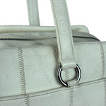 Chanel White Chocolate Bar Quilted Caviar LAX Bowler Bag 2004