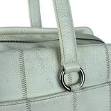 Chanel White Chocolate Bar Quilted Caviar LAX Bowler Bag 2004