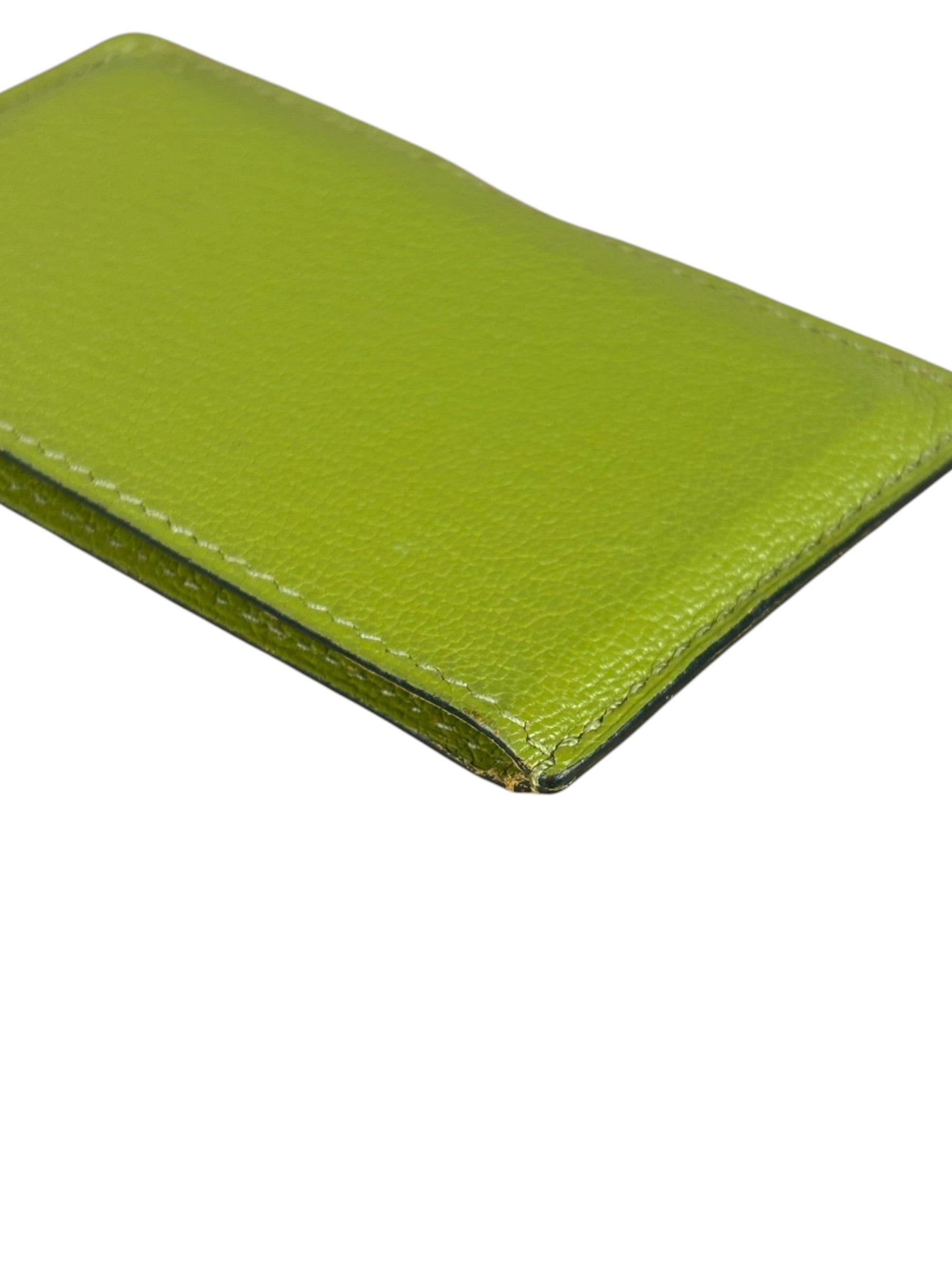 Hermes Green Chevre Mysore Diablo Card Holder