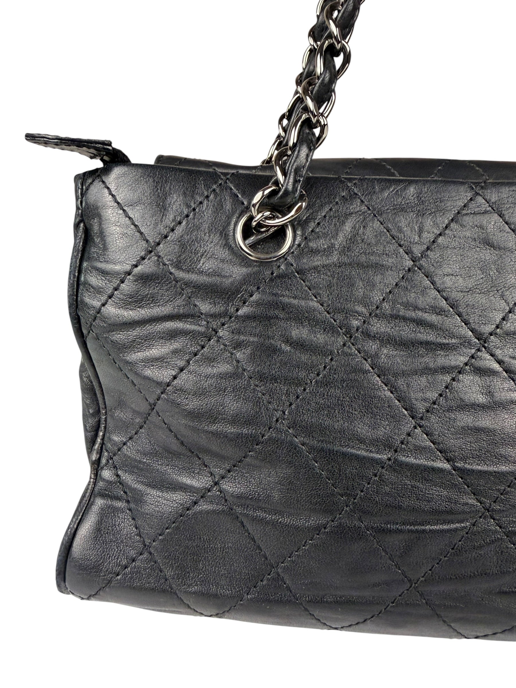 Chanel Black Calfskin Ritz Flap Bag 2007