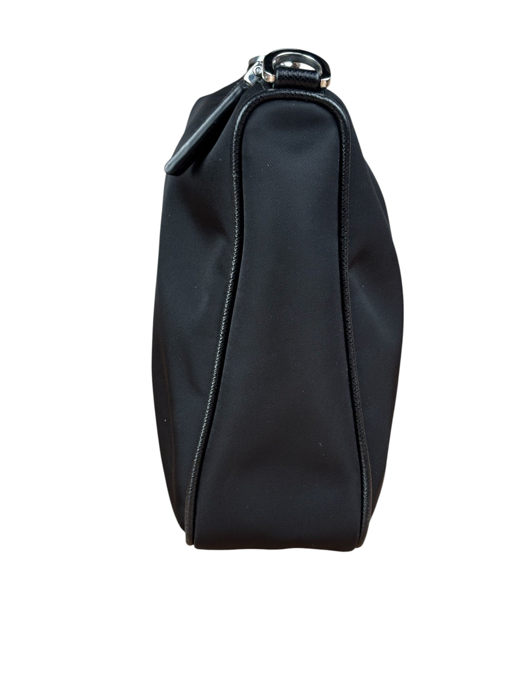 Prada Black Re-Nylon Saffiano Leather Crossbody Bag