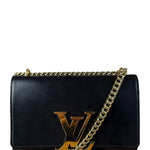 Louis Vuitton Black Leather Louis Chain Pochette