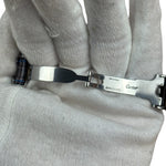Cartier Must De Round Silver Roman Dial Blue/Brown Band
