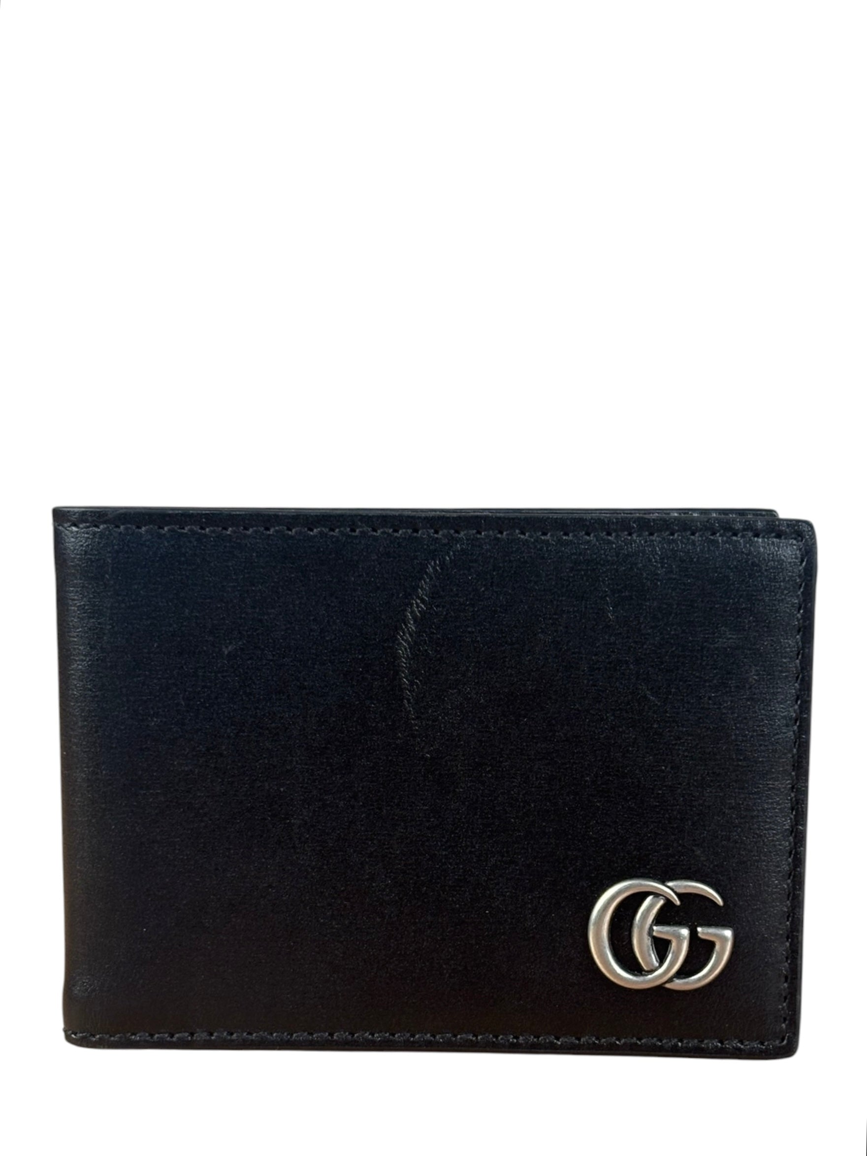 Gucci Black Leather Marmont Boarded Plutone Wallet