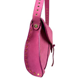 Celine Vintage Pink Suede Poulbot Shoulder Bag