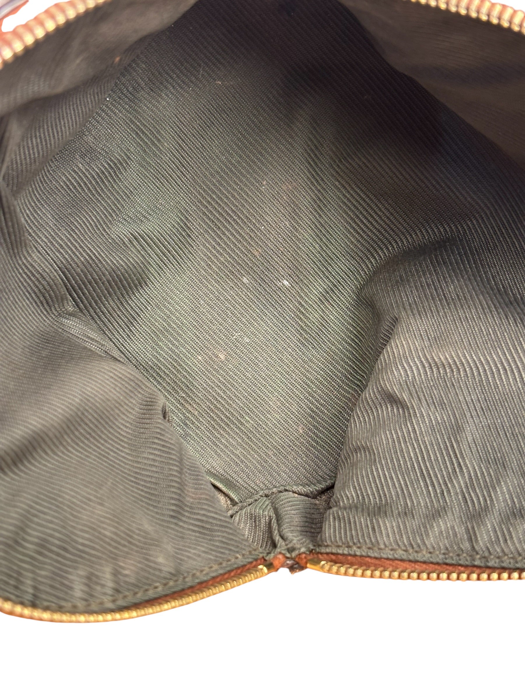 Gucci Vintage Brown Leather GG Zip Pouch