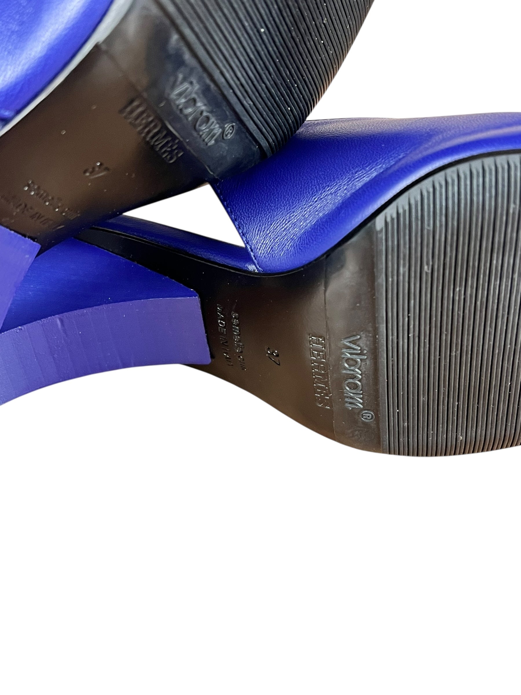 Hermes Intime 55 Leather Slingback Pumps