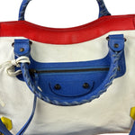 Balenciaga White Multicolor Moto 2Way City Bag