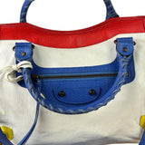 Balenciaga White Multicolor Moto 2Way City Bag