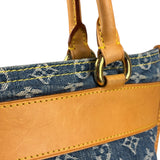 Louis Vuitton Denim Leather Trim Monogram Flat Tote Bag