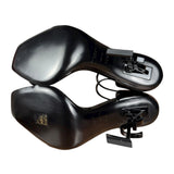 Saint Laurent Glossy Black Logo Heels