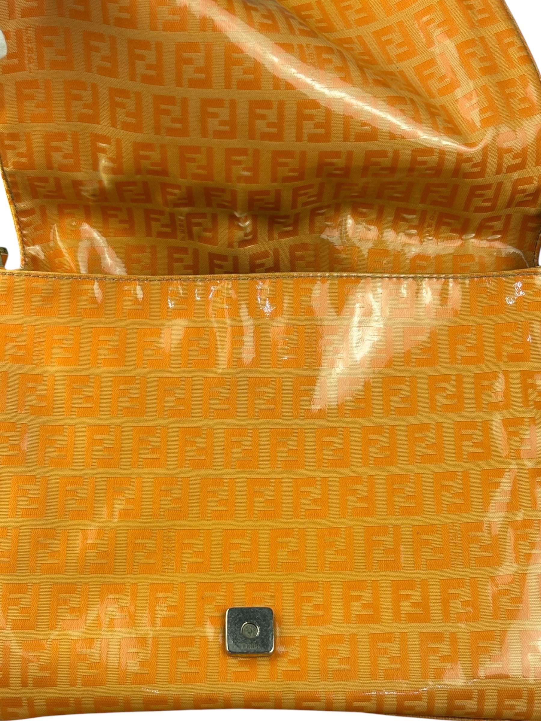 Fendi Orange Vinyl Mamma Baguette