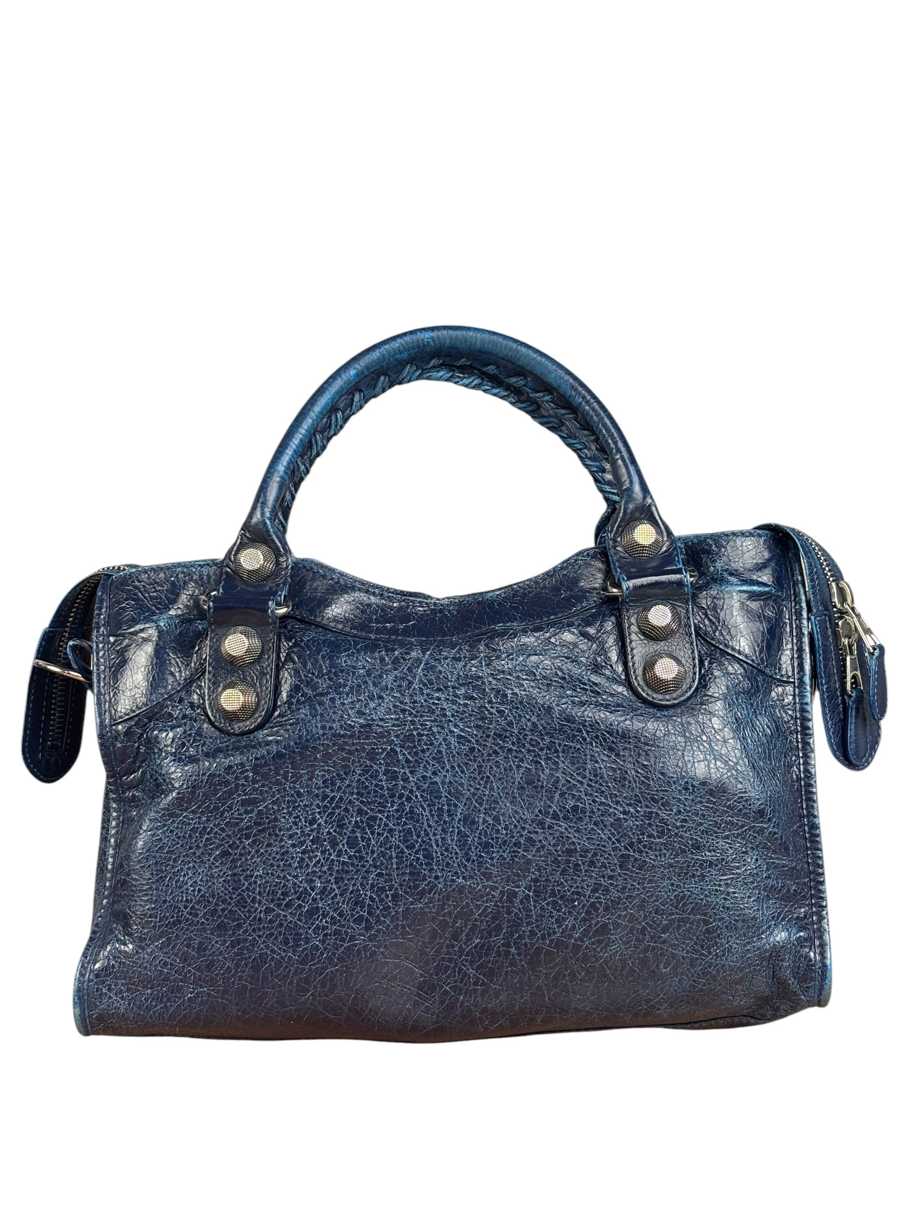 Balenciaga Navy Blue Giant Hardware City Bag