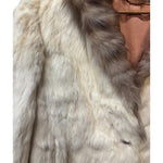 Vintage Cream/Brown Rabbit Fur Coat