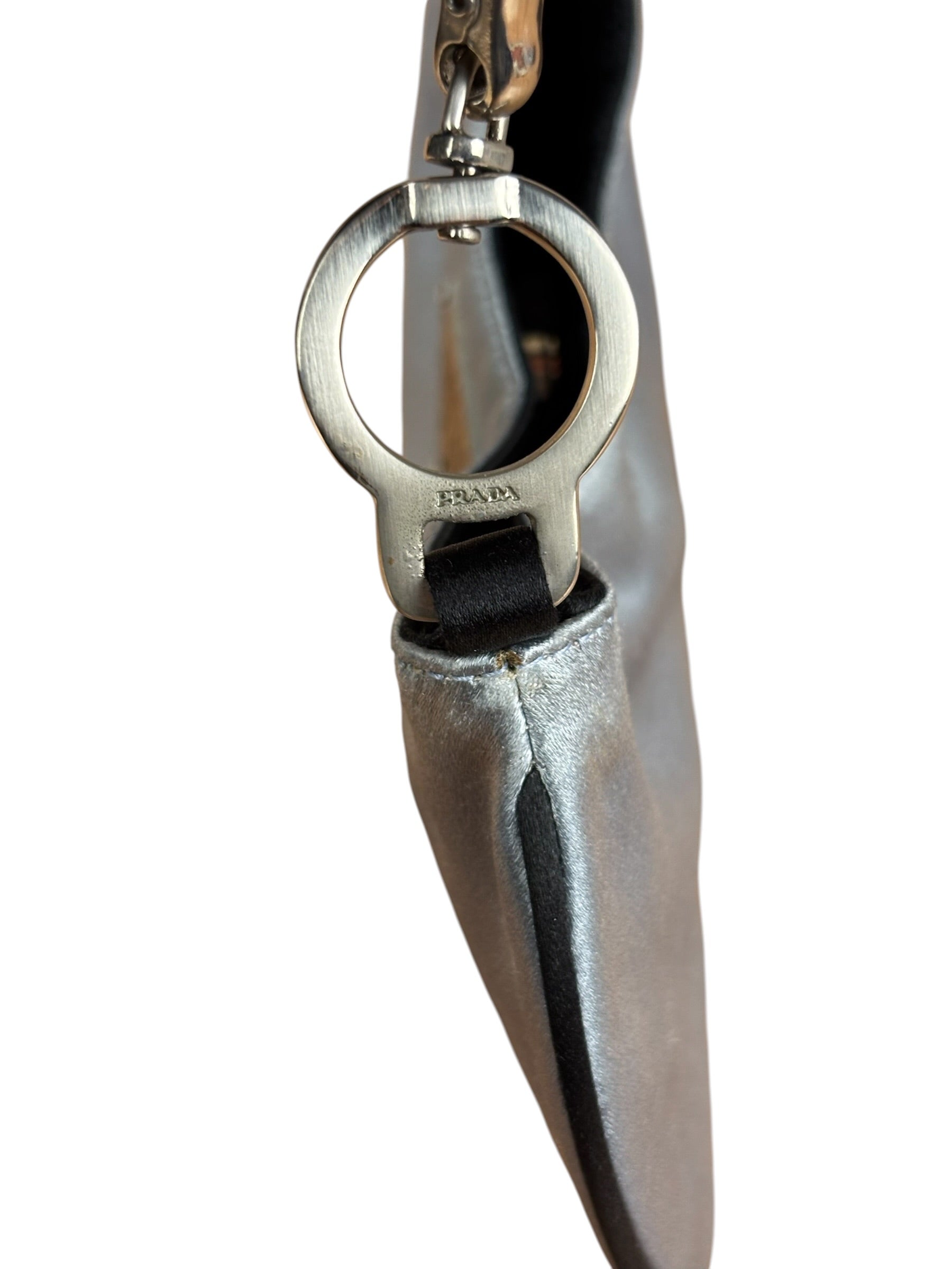 Prada Spazzolato Mini Grey Satin