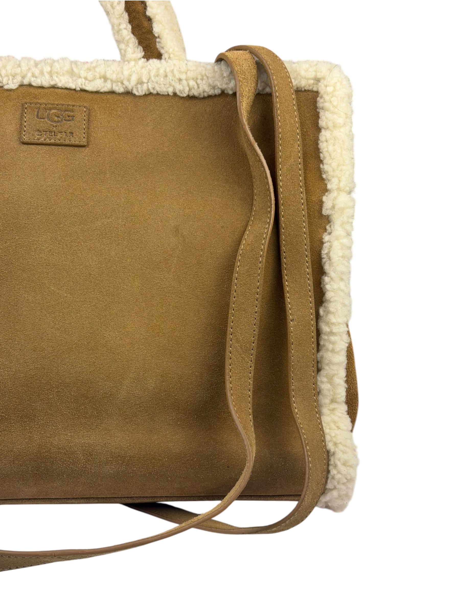 UGG x Telfar Brown Suede Medium Chestnut Shopper Tote