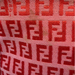 Fendi Pink/Red Zucca Leather Trim Pochette