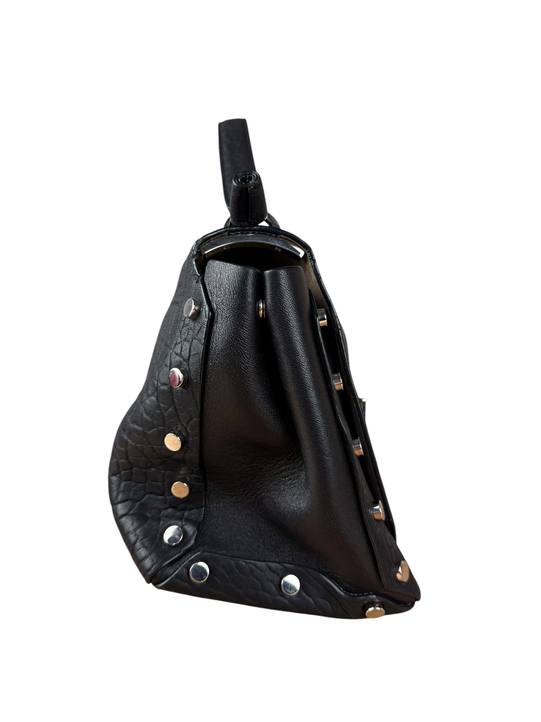 Jimmy Choo Black Leather Lockett Pebble Shoulder/Hand Bag