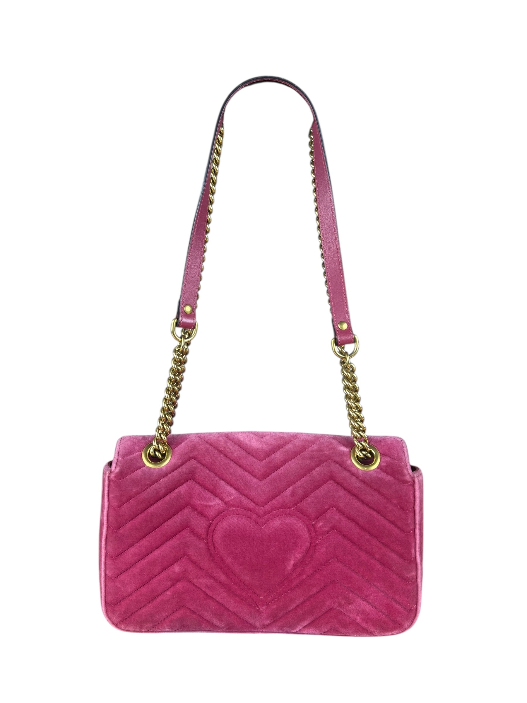 Gucci GG Marmont Pink Velour Chain Bag