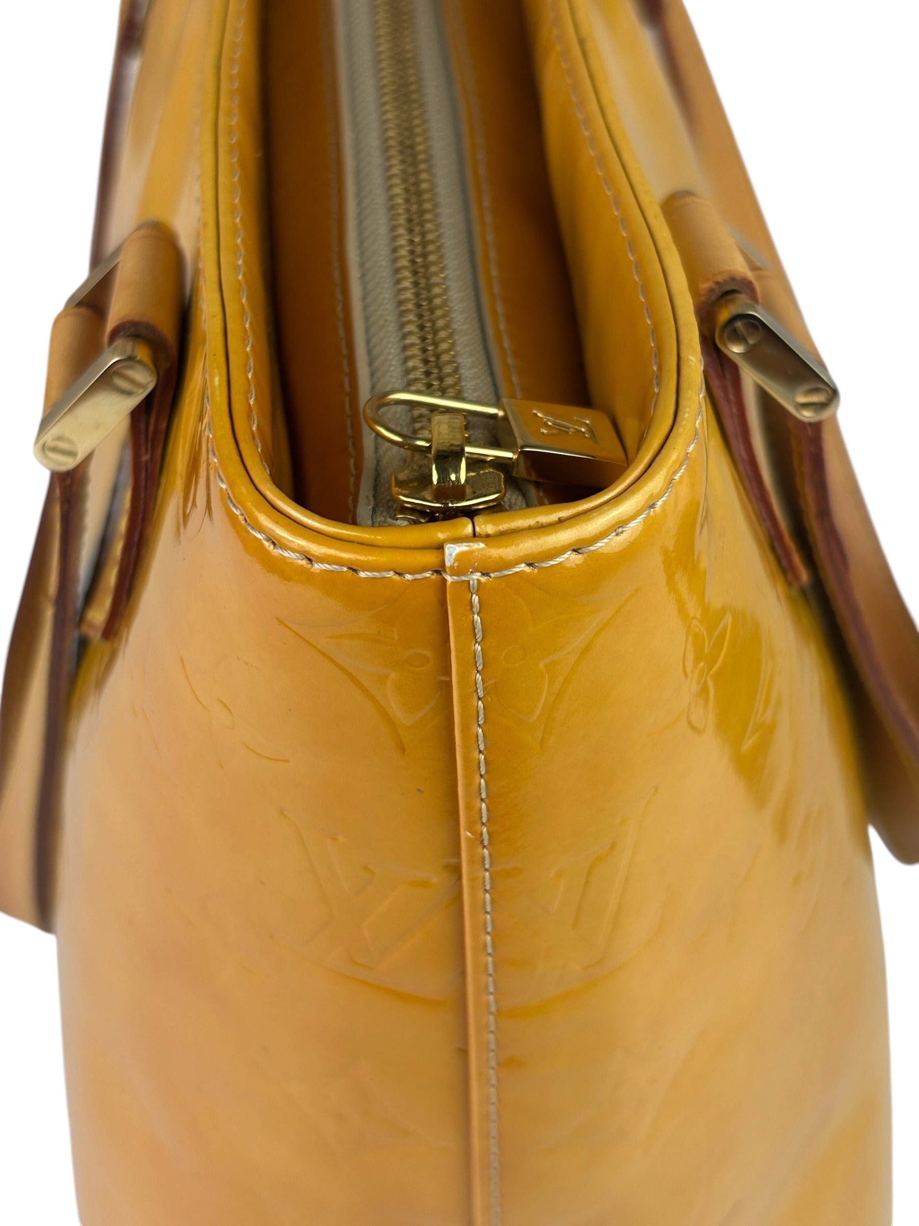 Louis Vuitton Yellow Vernis Houston Tote MM