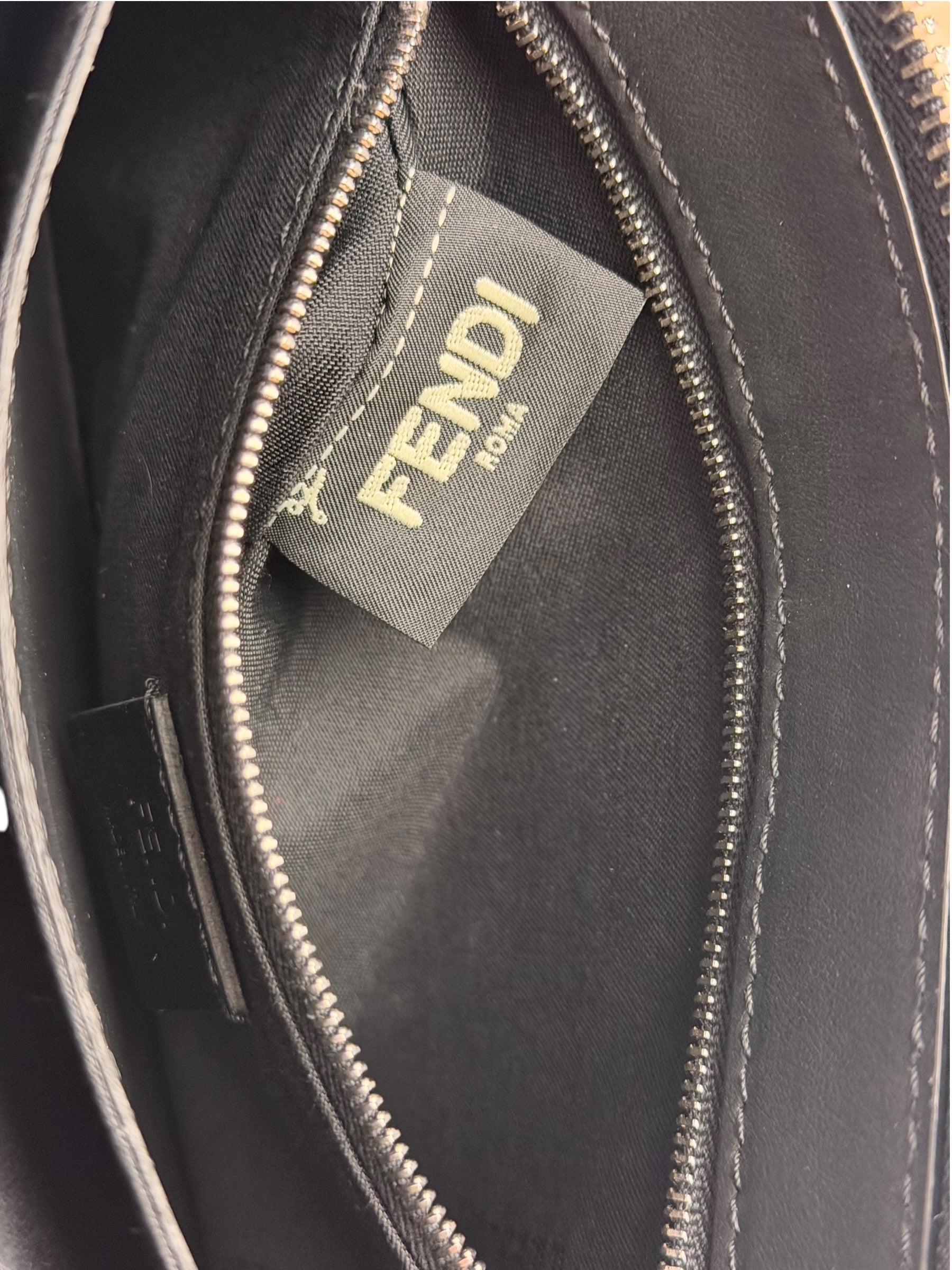 Fendi Black Leather Think Fendi Clutch