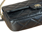 Chanel Black Quilted Flap Phone Chain Handbag