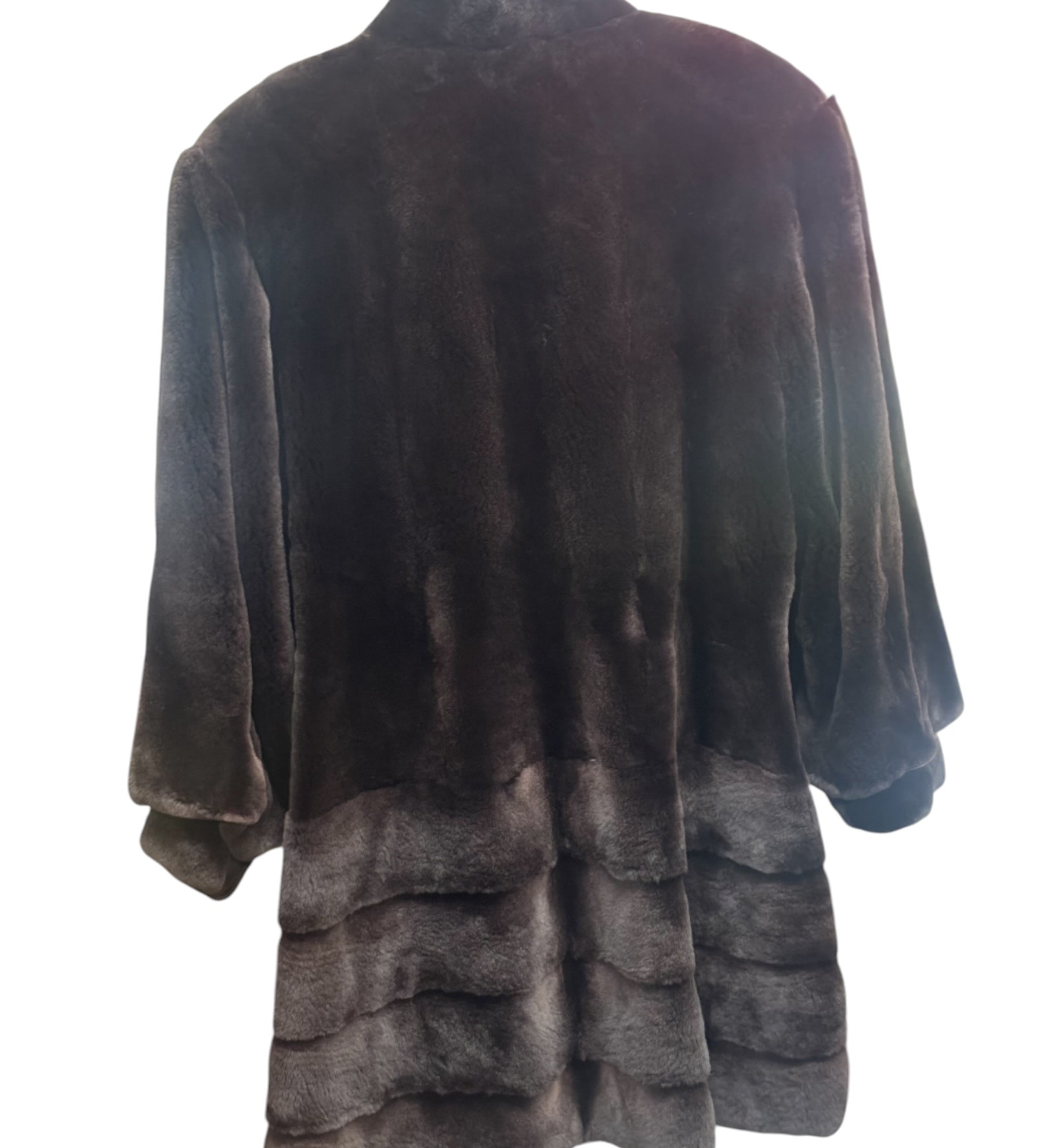 Vintage Brown Chinchilla Fur Long Coat