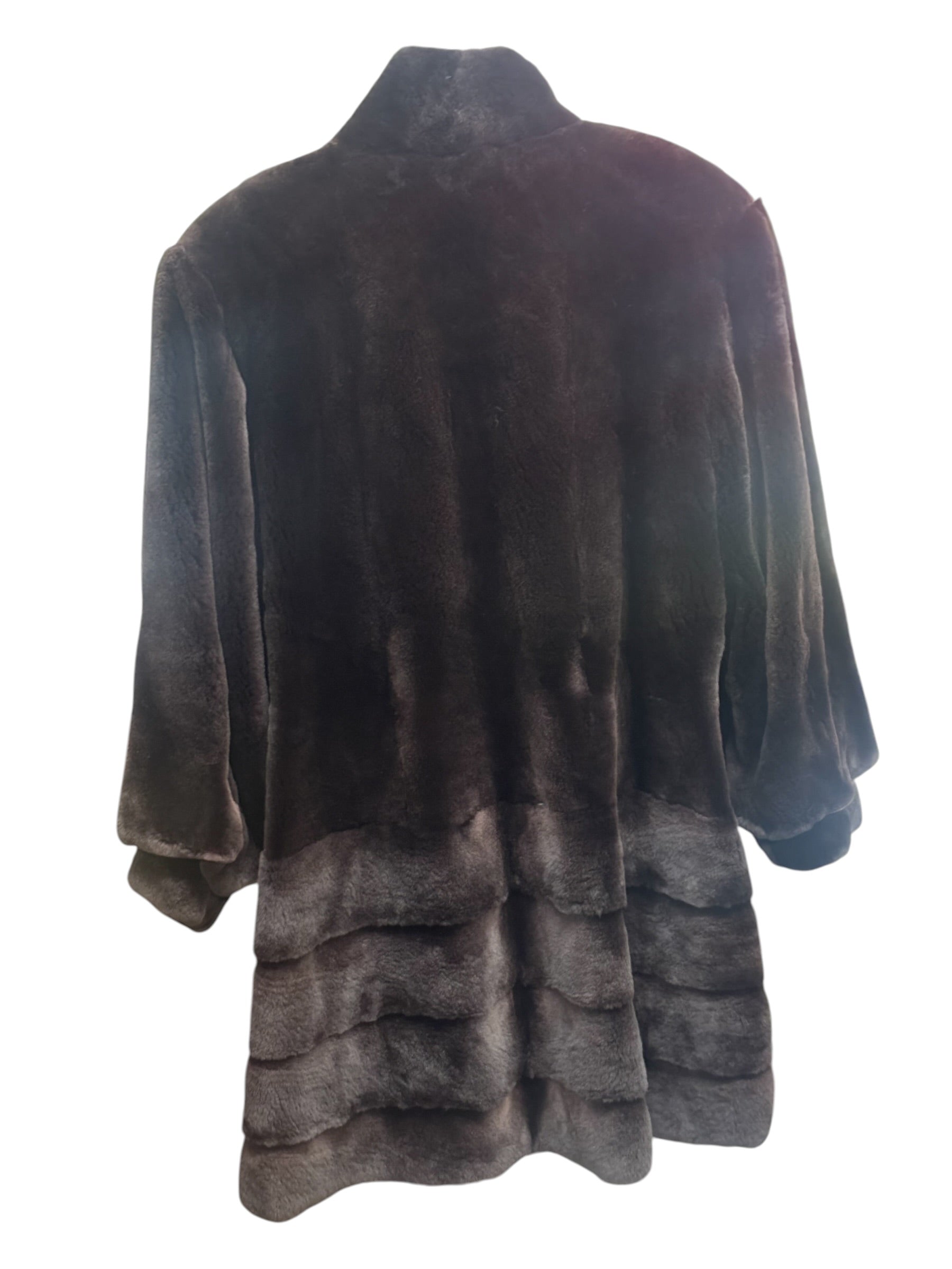 Vintage Brown Chinchilla Fur Long Coat