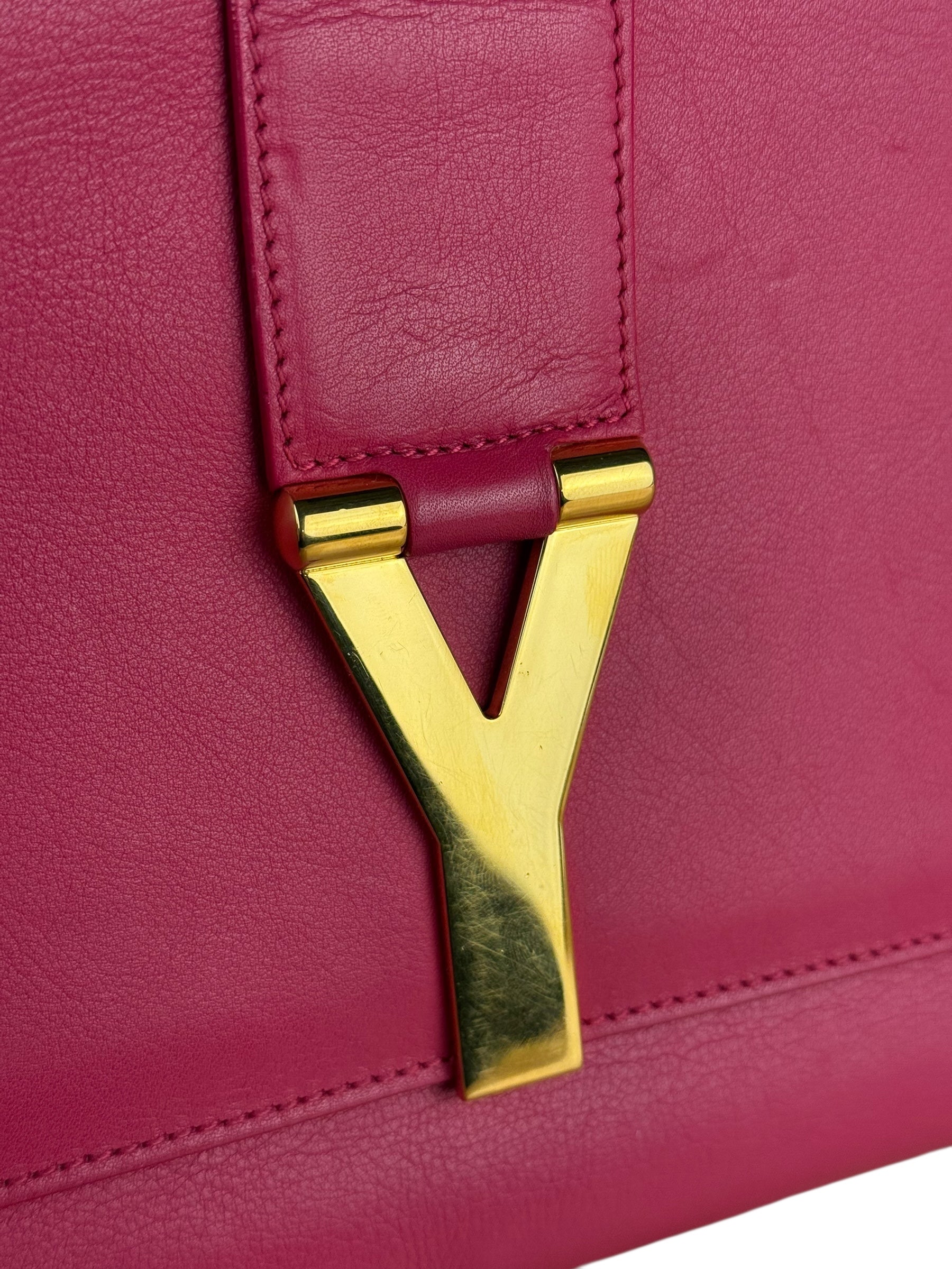 Saint Laurent Pink Leather Y Ligne Clutch