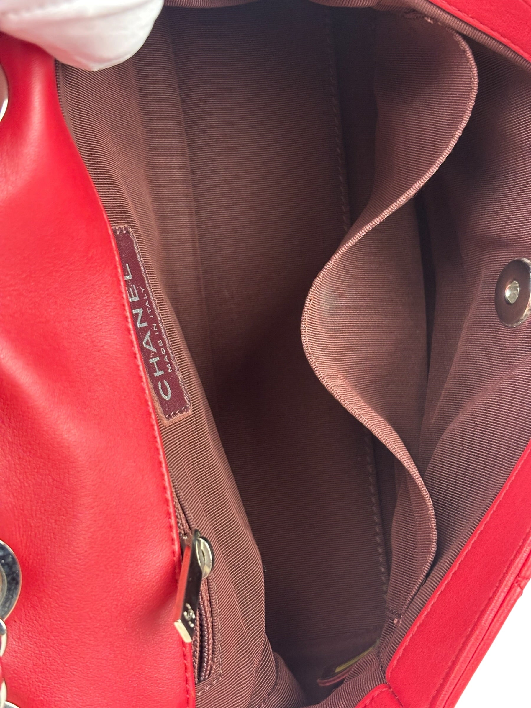 Chanel Red Quilted Leather Boy Flap Bag 2014