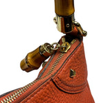 Gucci Orange Pebbled Leather Bamboo Top Handle Hobo Bag
