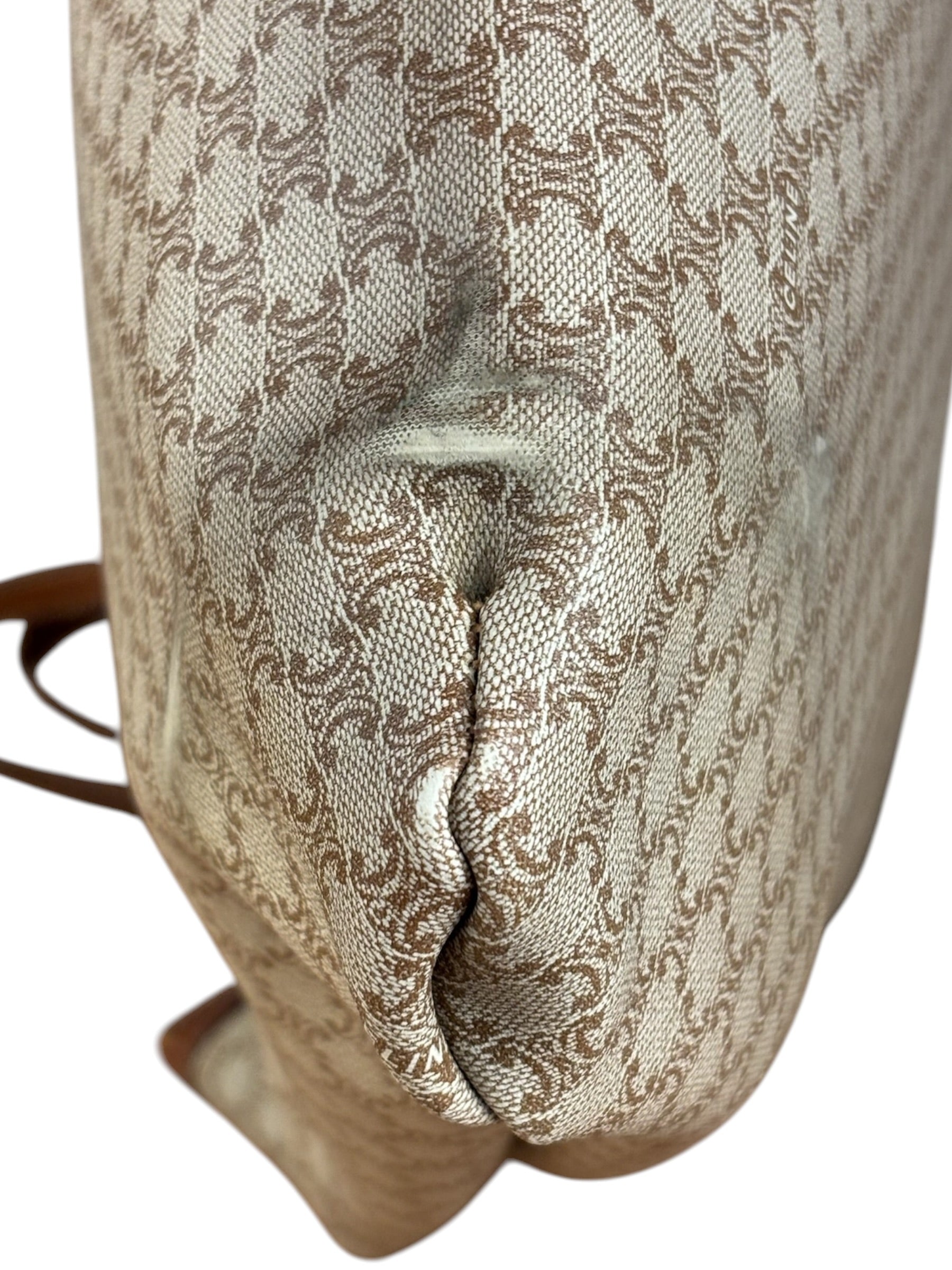 Celine Vintage Coated Canvas Macadam Shoulder Tote