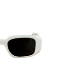 Prada White Symbole Rectangular Sunglasses