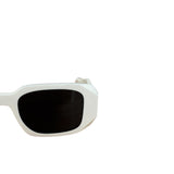 Prada White Symbole Rectangular Sunglasses