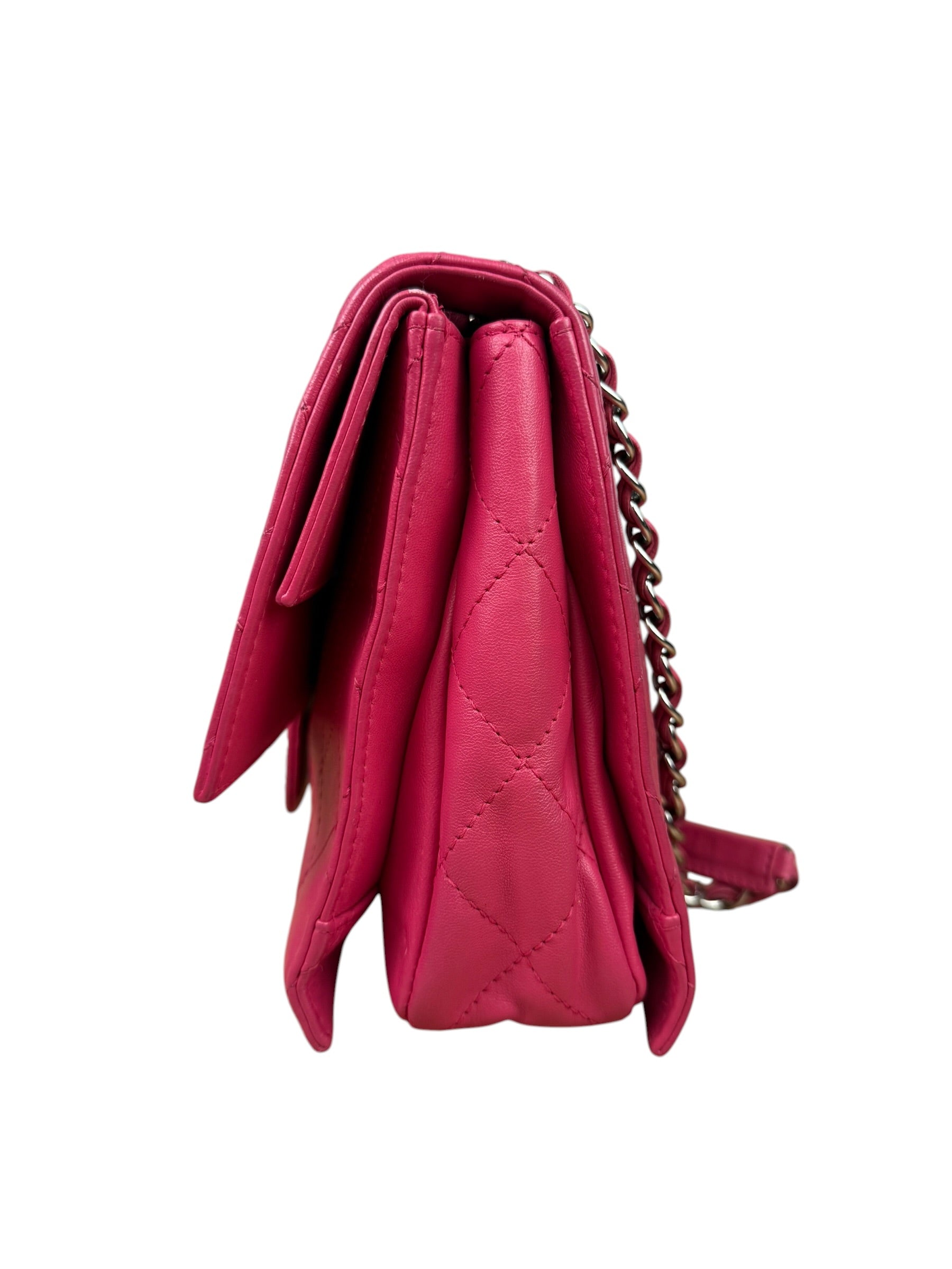 Chanel Pink Quilted Leather Accordion Flap Bag 2014